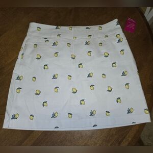 Kim Rogers White Skirt with Lemon Print